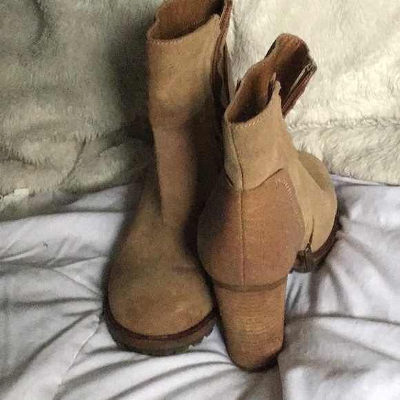 Sam Elderman golden suede chunky boots size 8 Y2K 90's Trending - Picture 2 of 12